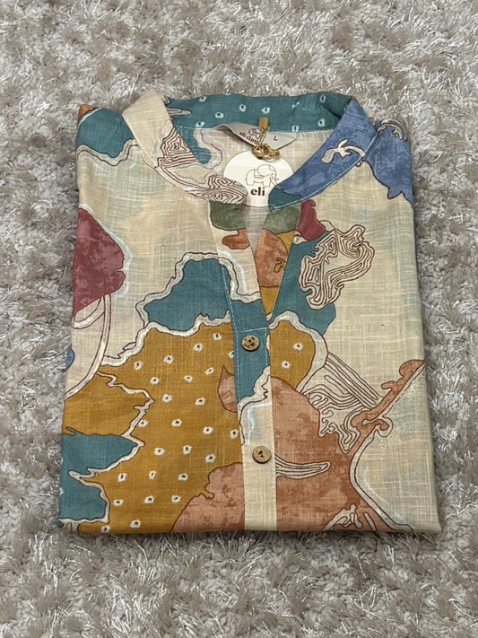 Cotton Linen Printed short kurta