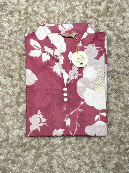 Cotton Floral printed short kurta