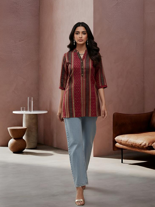 Jam Cotton printed Short Kurta