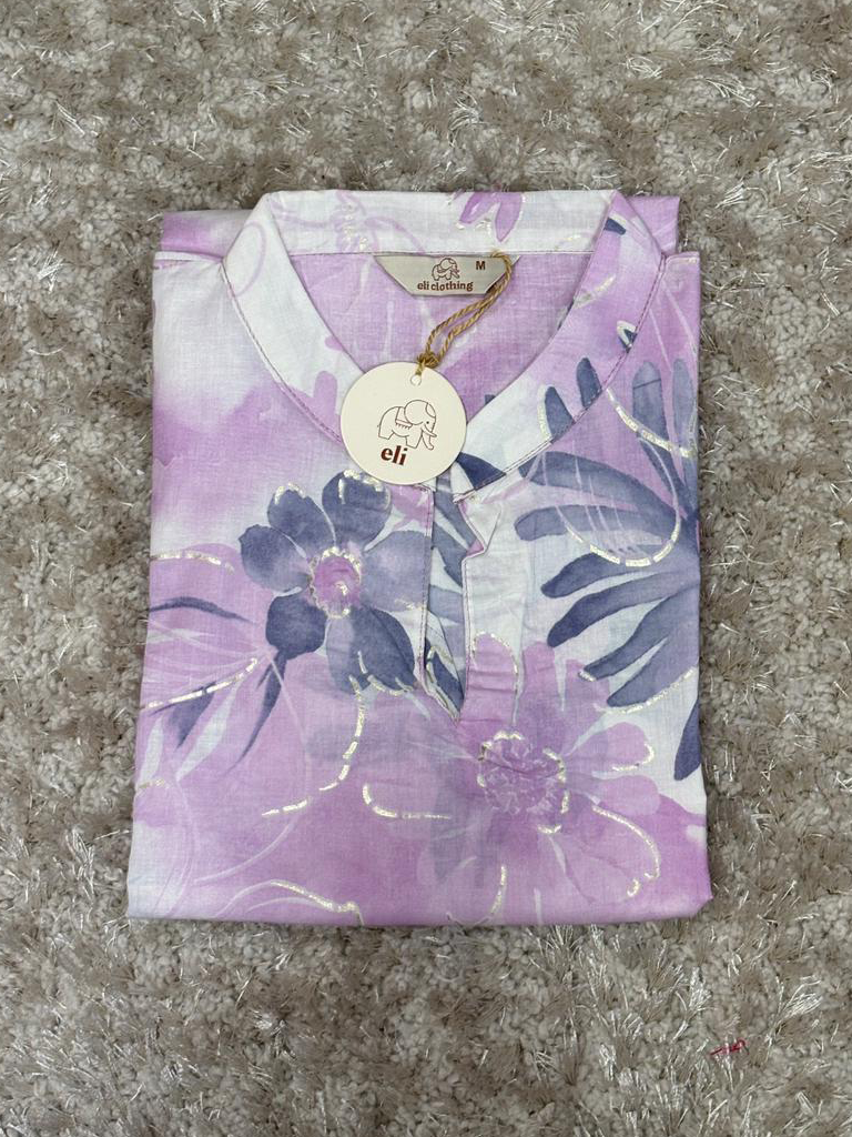 Cotton floral printed short Kurta