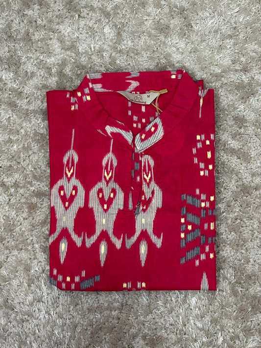 Cotton Ikat printed short kurta