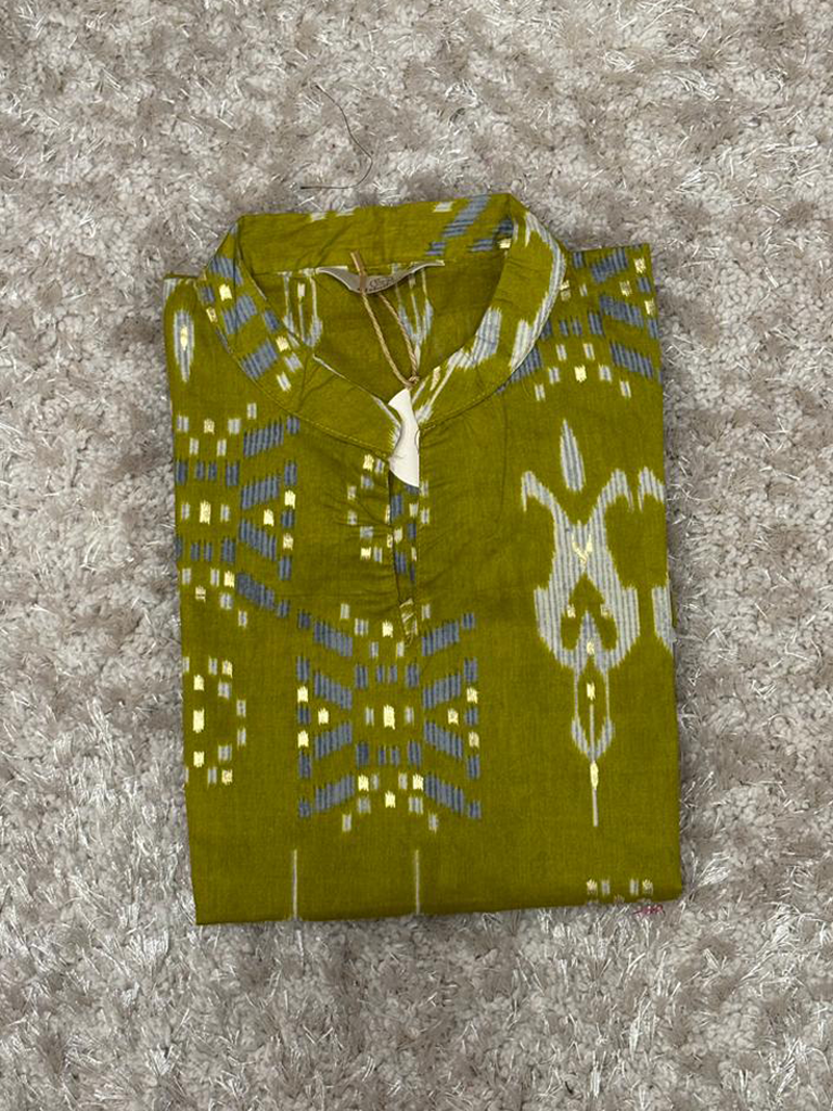 Cotton Ikat Printed Short Kurta