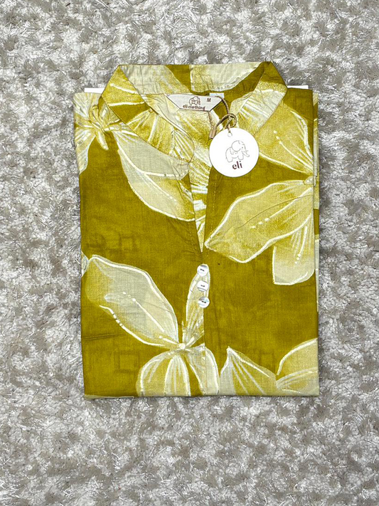 Cotton Leaf printed short kurta